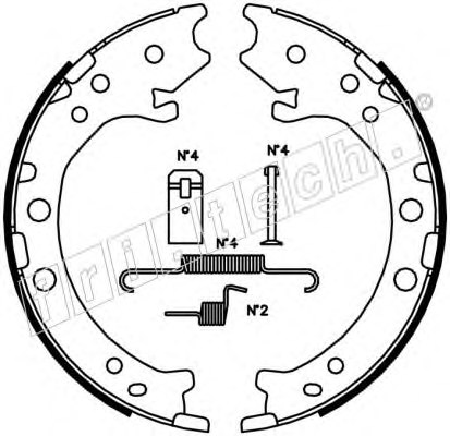 fri.tech. 1044.026K Brake Shoe Set, parking brake